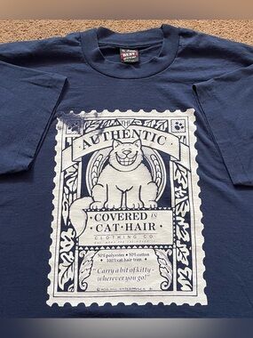 Vintage Cat T Shirt Mens XL Covered In Hair Clothing Co Funny Animal 90s USA